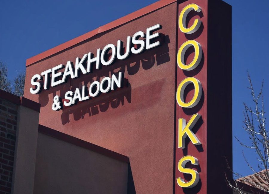 Cooks Steakhouse and Saloon Outdoor Sign